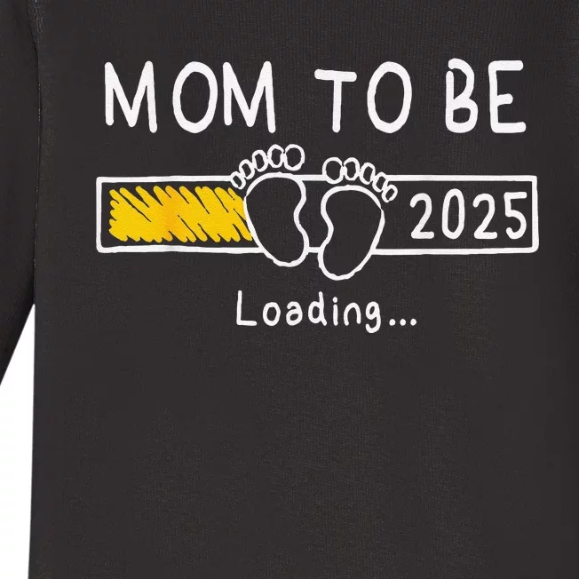 Mom To Be 2025 Loading Mom Est 2025 Promoted To Mommy Baby Long Sleeve Bodysuit