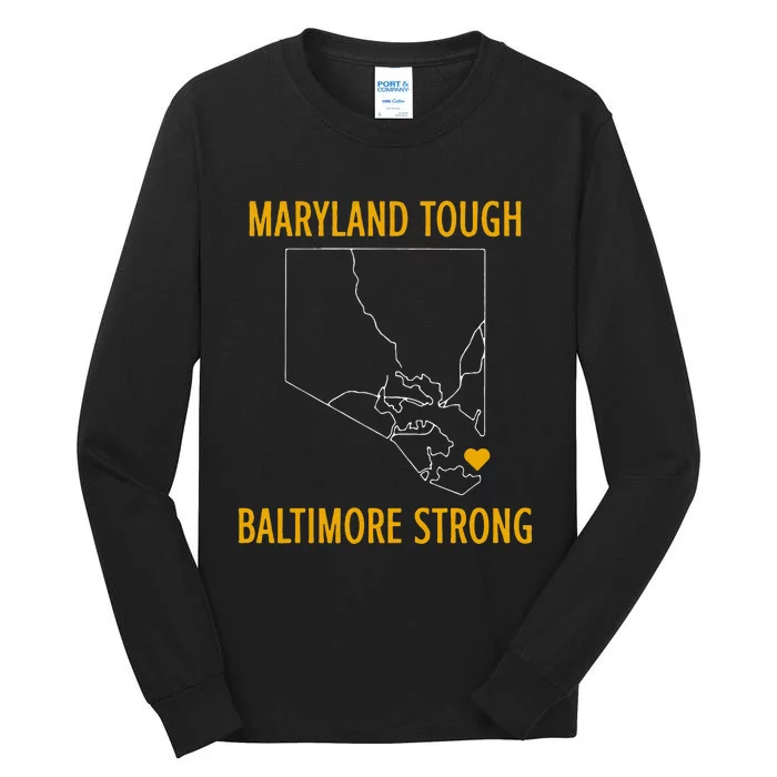 Maryland Tough Baltimore Strong Black Tall Long Sleeve T-Shirt