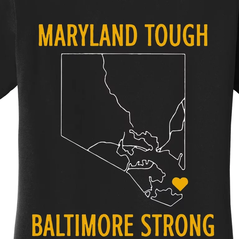 Maryland Tough Baltimore Strong Black Women's T-Shirt