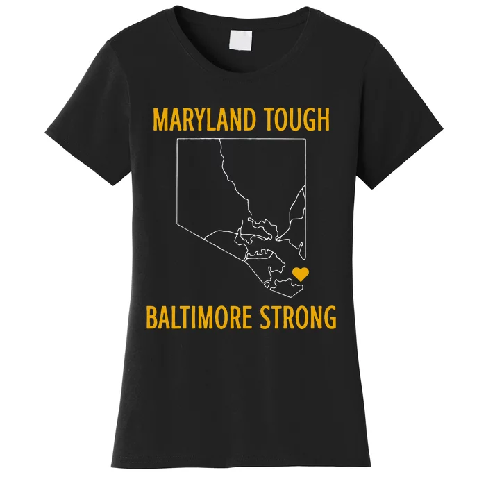 Maryland Tough Baltimore Strong Black Women's T-Shirt