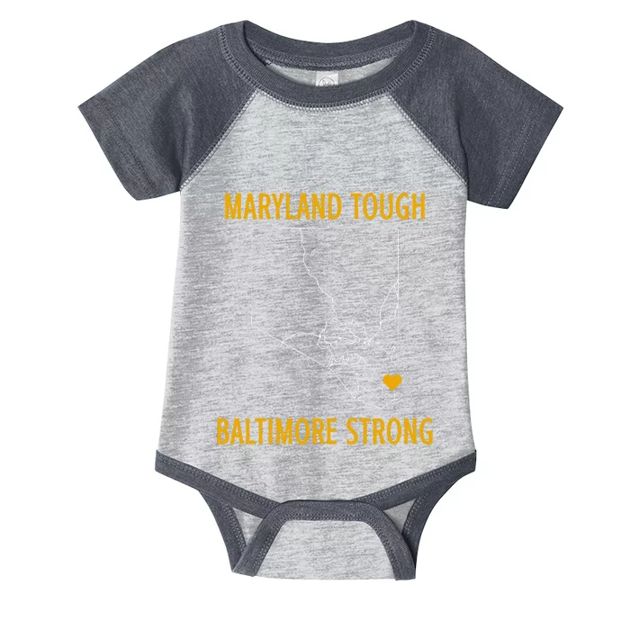 Maryland Tough Baltimore Strong Black Infant Baby Jersey Bodysuit