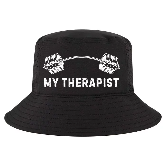 My Therapist (Barbell) | Funny Workout Working Out Weight Lifting Lifter Joke Cool Comfort Performance Bucket Hat