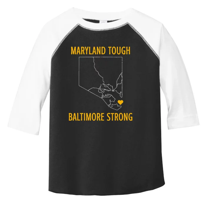 Maryland Tough Baltimore Strong Black Design Toddler Fine Jersey T-Shirt