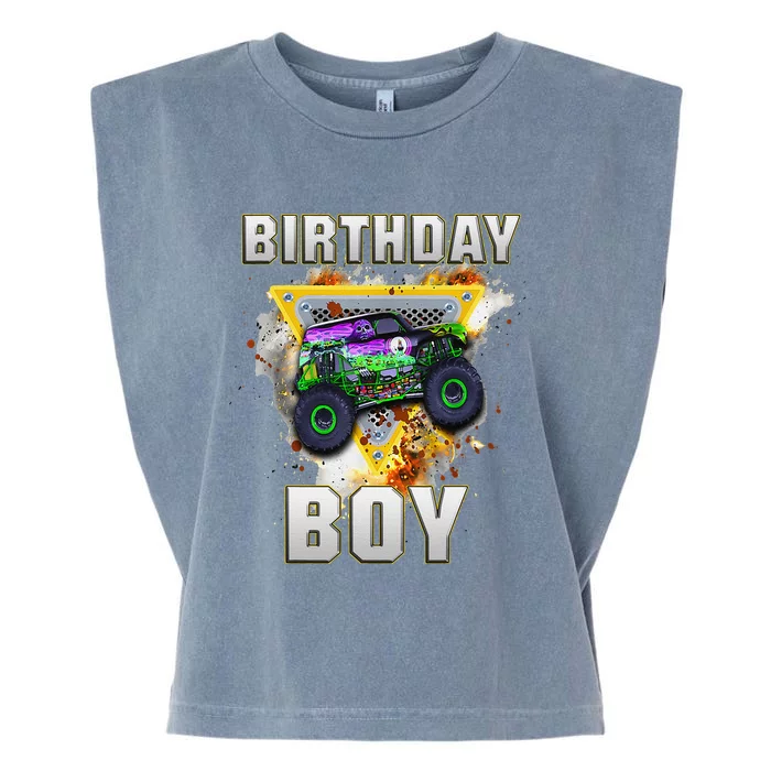 Monster Truck Birthday Boy Monster Truck Are My Jam Lovers Garment-Dyed Women's Muscle Tee