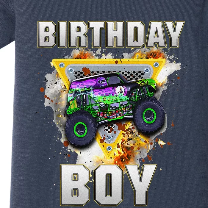 Monster Truck Birthday Boy Monster Truck Are My Jam Lovers Baby Bodysuit