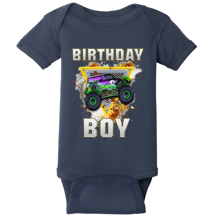 Monster Truck Birthday Boy Monster Truck Are My Jam Lovers Baby Bodysuit