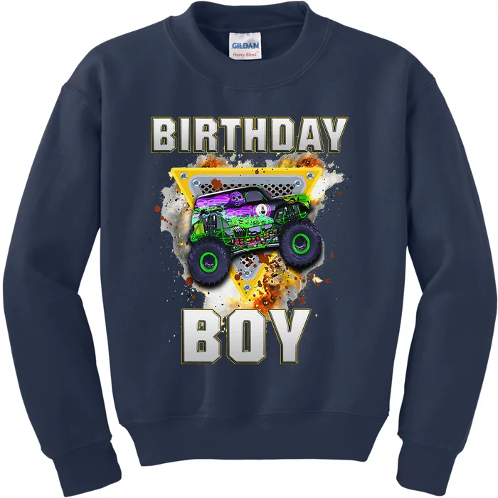 Monster Truck Birthday Boy Monster Truck Are My Jam Lovers Kids Sweatshirt