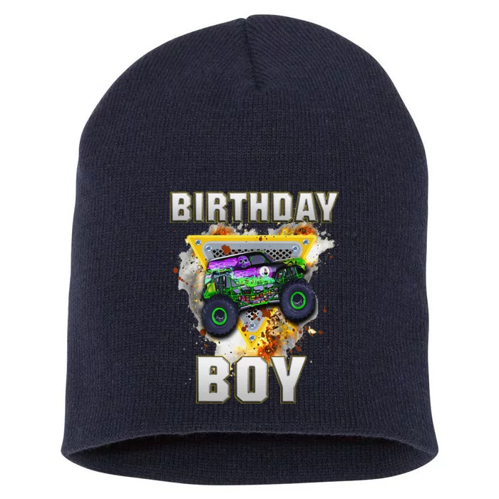 Monster Truck Birthday Boy Monster Truck Are My Jam Lovers Short Acrylic Beanie