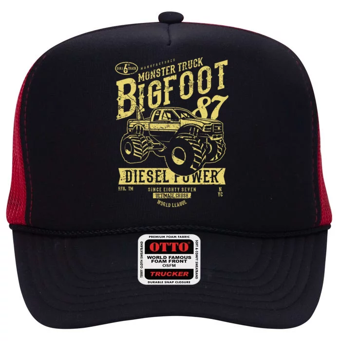 Monster Truck Big Foot High Crown Mesh Trucker Hat