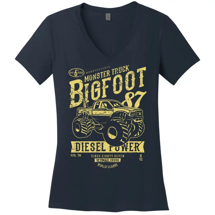 Monster Truck Big Foot Women's V-Neck T-Shirt