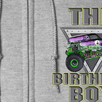 Monster Truck Birthday Boy Full Zip Hoodie