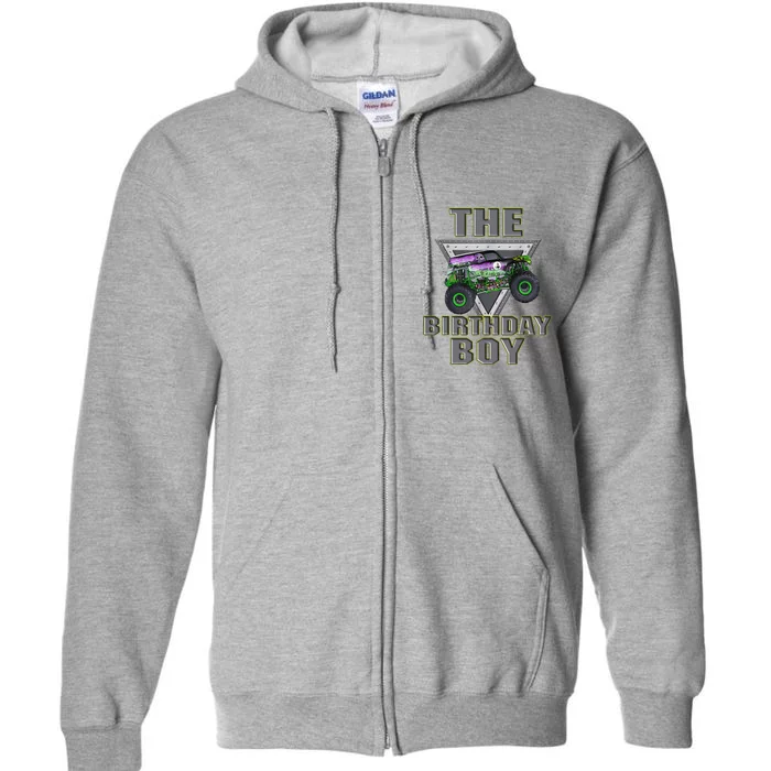 Monster Truck Birthday Boy Full Zip Hoodie