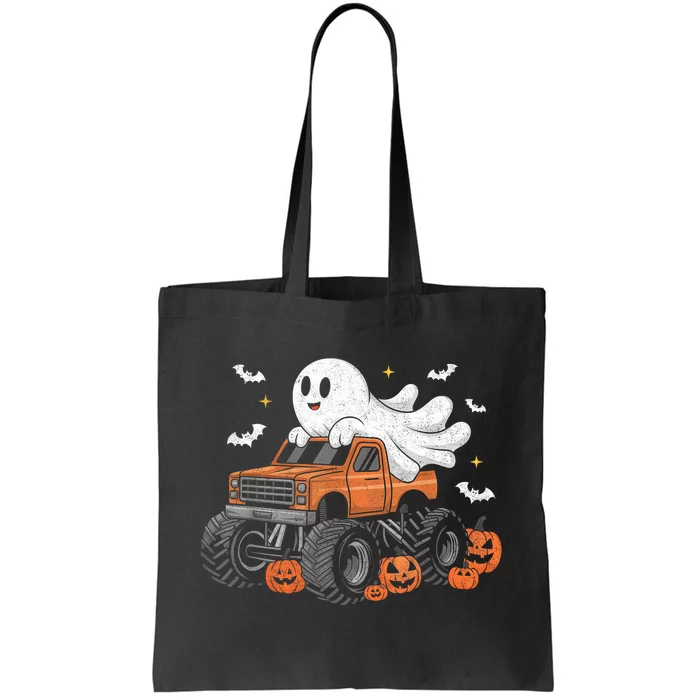 Monster Truck Boy Ghost Pumpkin Halloween Costume Tote Bag