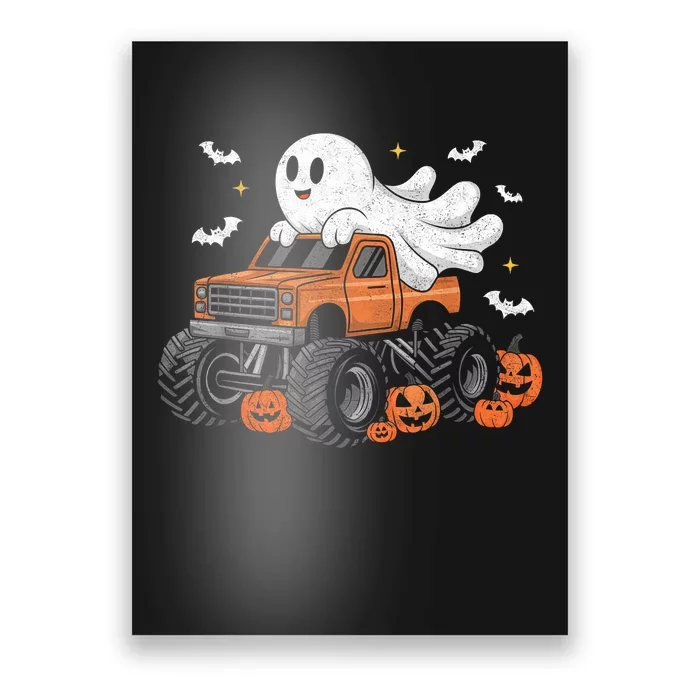 Monster Truck Boy Ghost Pumpkin Halloween Costume Poster