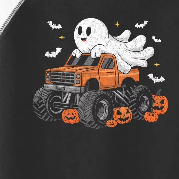 Monster Truck Boy Ghost Pumpkin Halloween Costume Toddler Fine Jersey T-Shirt