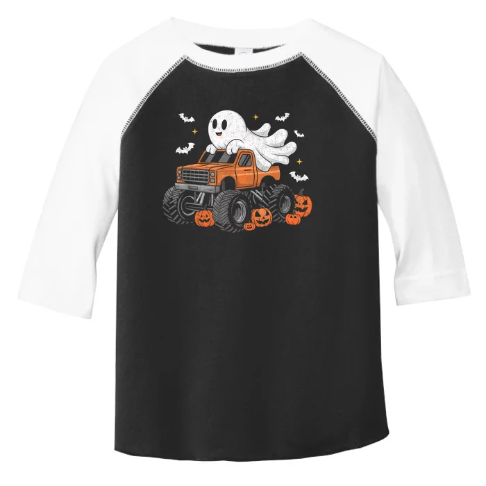 Monster Truck Boy Ghost Pumpkin Halloween Costume Toddler Fine Jersey T-Shirt