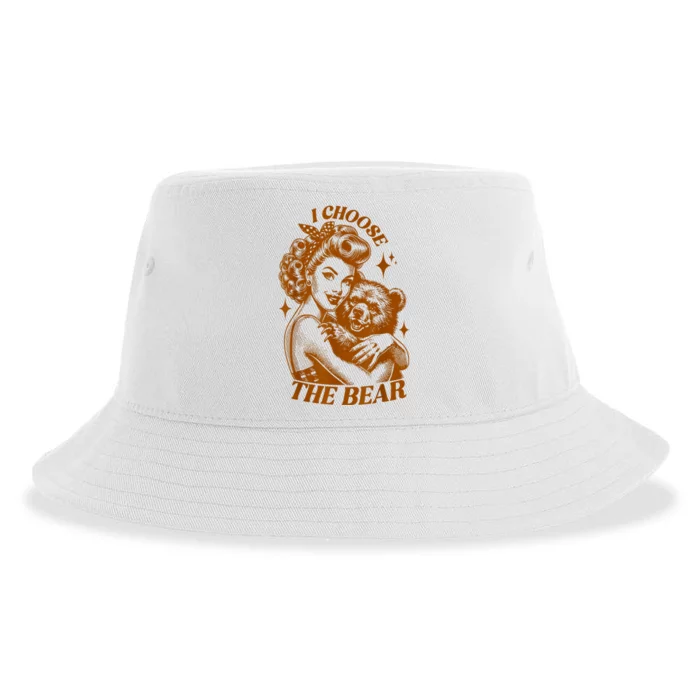 Motivational Team Bear Woods I Choose The Bear Women Gift Sustainable Bucket Hat