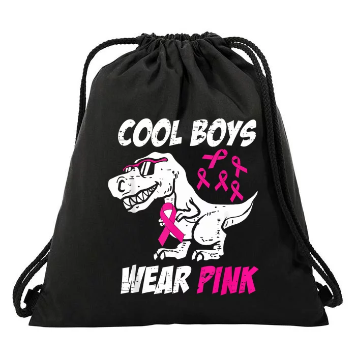 Monster Truck Breast Cancer Drawstring Bag