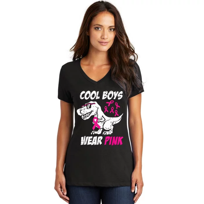 Monster Truck Breast Cancer Women's V-Neck T-Shirt