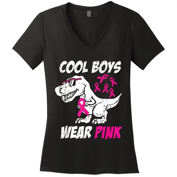 Monster Truck Breast Cancer Women's V-Neck T-Shirt