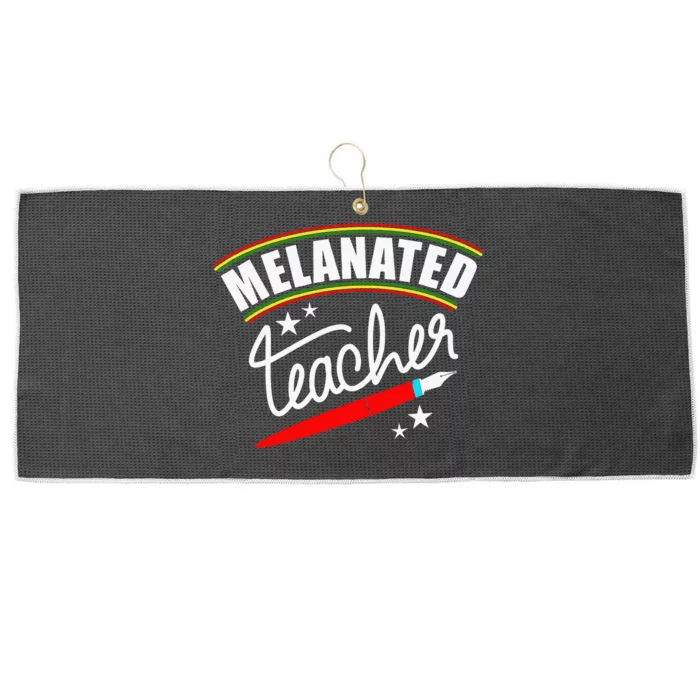 Melanated Teacher Black Teacher Pride Black History Month Large Microfiber Waffle Golf Towel