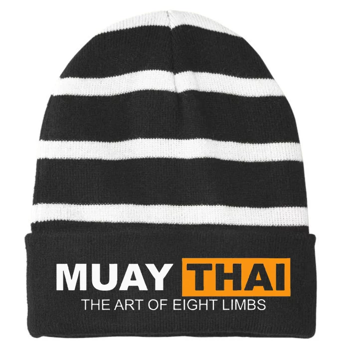 Muay Thai Boxing Kickboxing Mma Striped Beanie with Solid Band