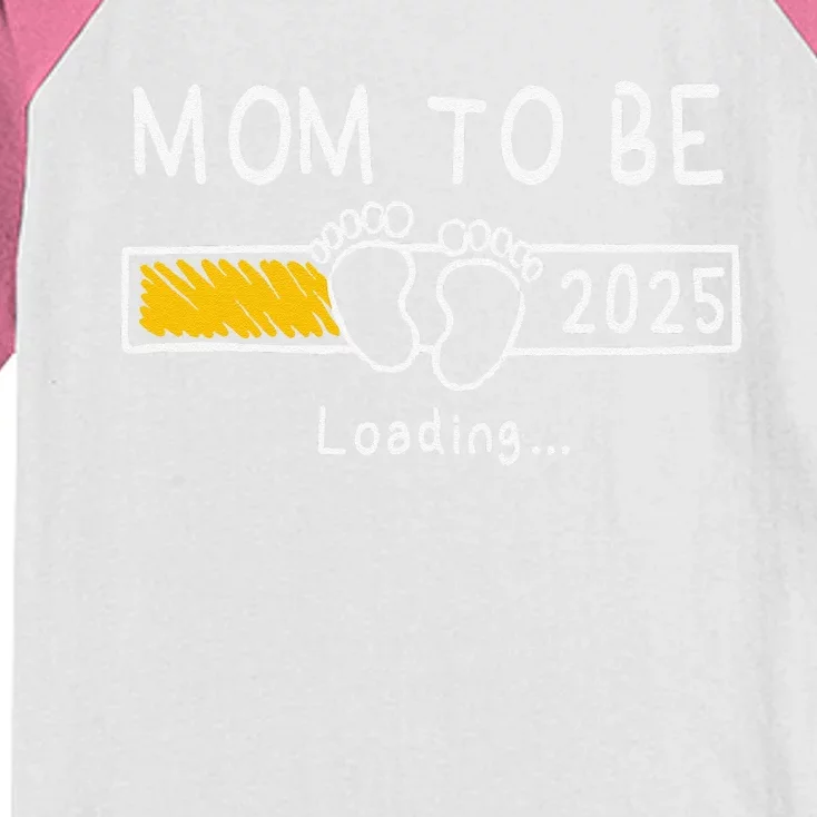 Mom To Be 2025 Loading Mom Est 2025 Promoted To Mommy Gift Kids Colorblock Raglan Jersey