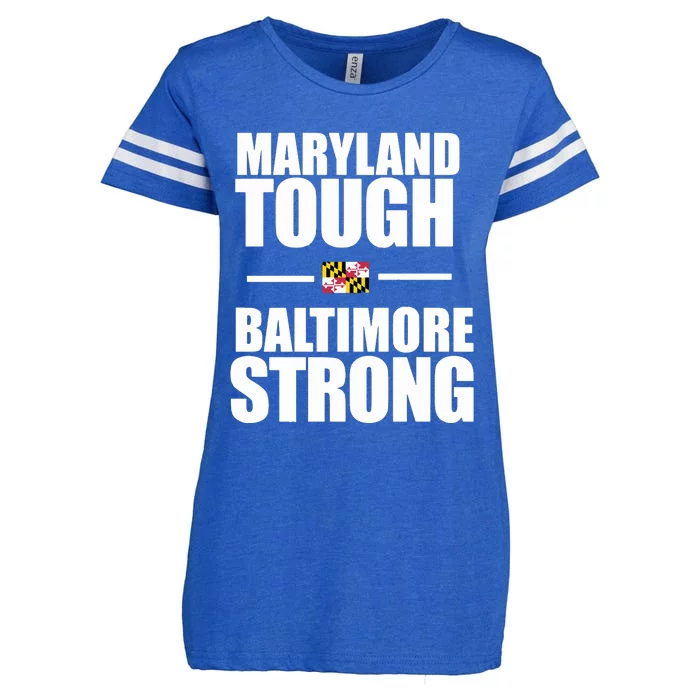 Maryland Tough Baltimore Strong Enza Ladies Jersey Football T-Shirt