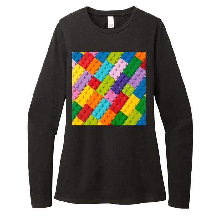 Many Toy Blocks Pattern Womens CVC Long Sleeve Shirt