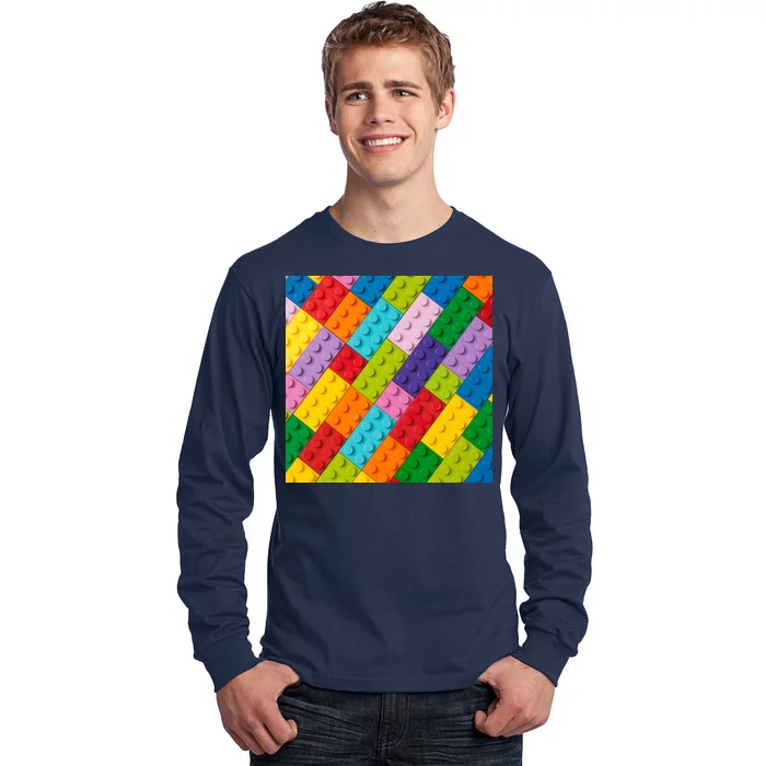 Many Toy Blocks Pattern Long Sleeve Shirt