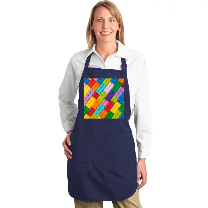 Many Toy Blocks Pattern Full-Length Apron With Pocket