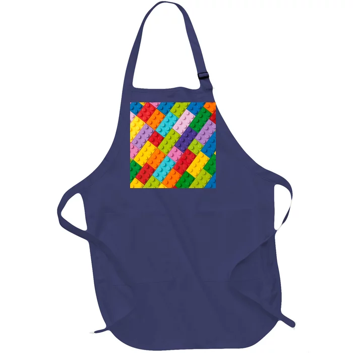 Many Toy Blocks Pattern Full-Length Apron With Pocket