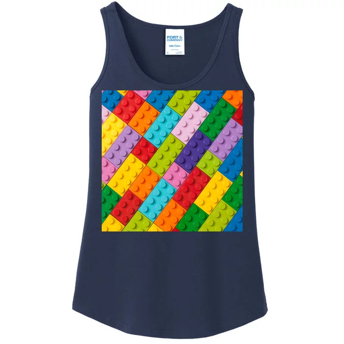 Many Toy Blocks Pattern Ladies Essential Tank