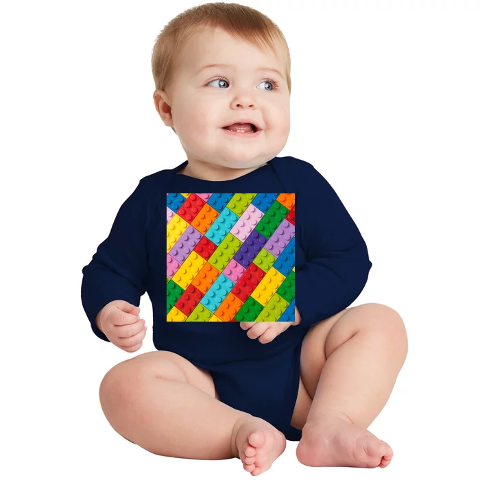 Many Toy Blocks Pattern Baby Long Sleeve Bodysuit