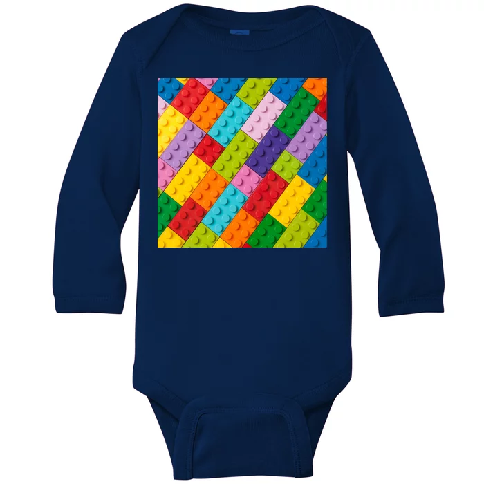 Many Toy Blocks Pattern Baby Long Sleeve Bodysuit