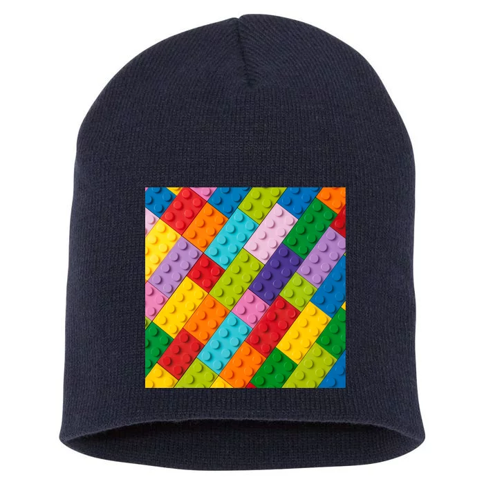 Many Toy Blocks Pattern Short Acrylic Beanie