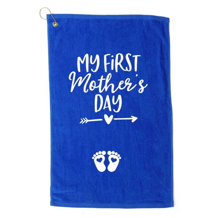 Mom To Be My First Mother's Day Pregnancy Reveal Funny Gift Platinum Collection Golf Towel