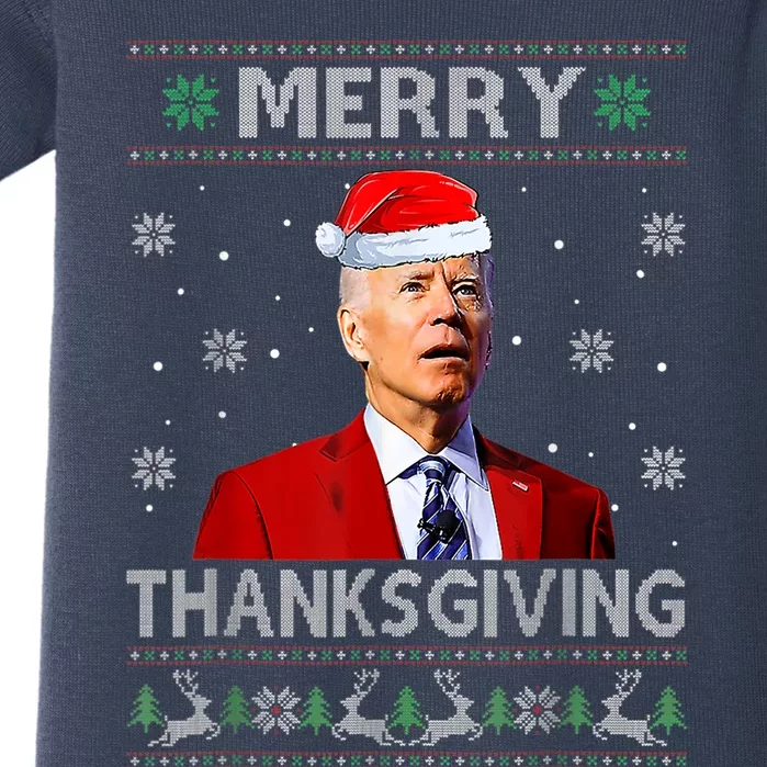 Merry Thanksgiving Biden Anti Biden Christmas Santa Baby Bodysuit