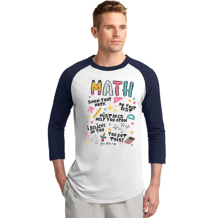 Math Teacher Back To School Baseball Sleeve Shirt