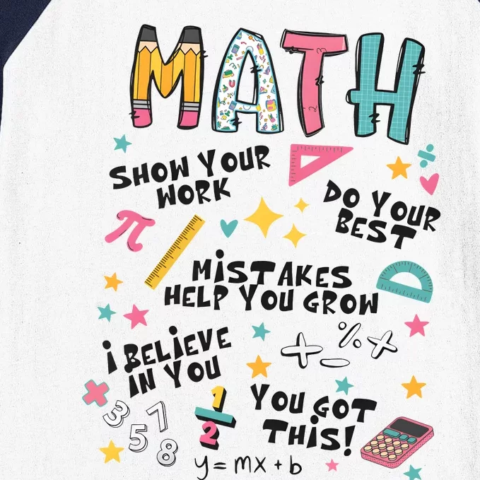 Math Teacher Back To School Baseball Sleeve Shirt