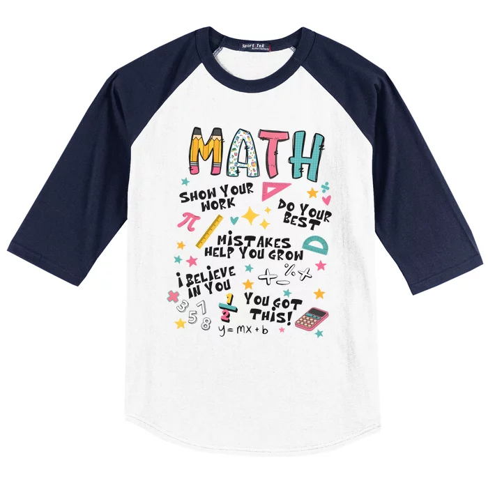 Math Teacher Back To School Baseball Sleeve Shirt