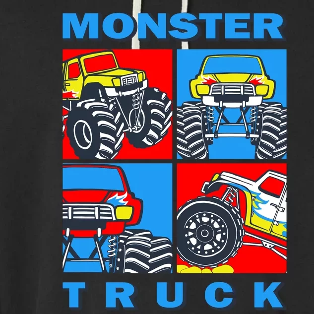 Monster Truck Block Garment-Dyed Fleece Hoodie