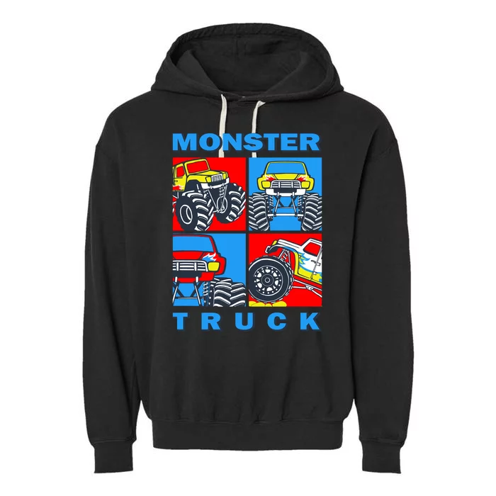 Monster Truck Block Garment-Dyed Fleece Hoodie