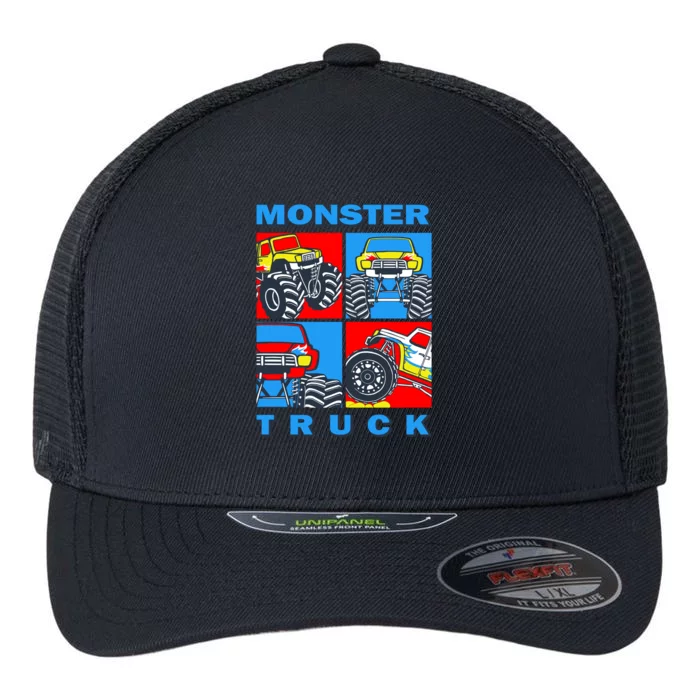 Monster Truck Block Flexfit Unipanel Trucker Cap