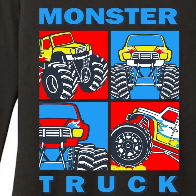 Monster Truck Block Womens CVC Long Sleeve Shirt