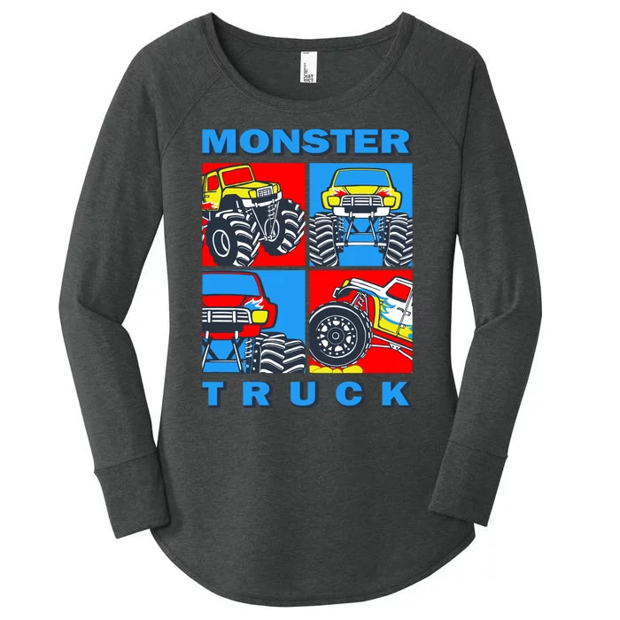 Monster Truck Block Women's Perfect Tri Tunic Long Sleeve Shirt