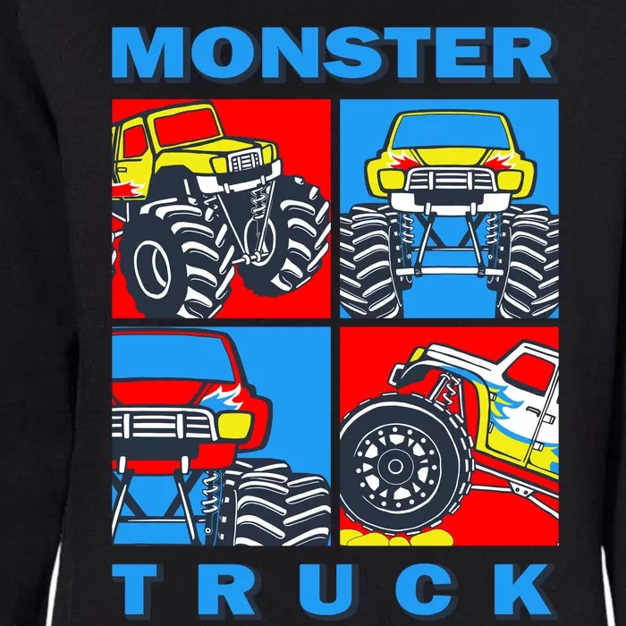 Monster Truck Block Womens California Wash Sweatshirt