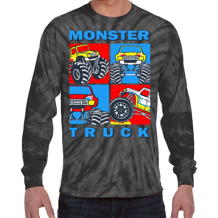 Monster Truck Block Tie-Dye Long Sleeve Shirt