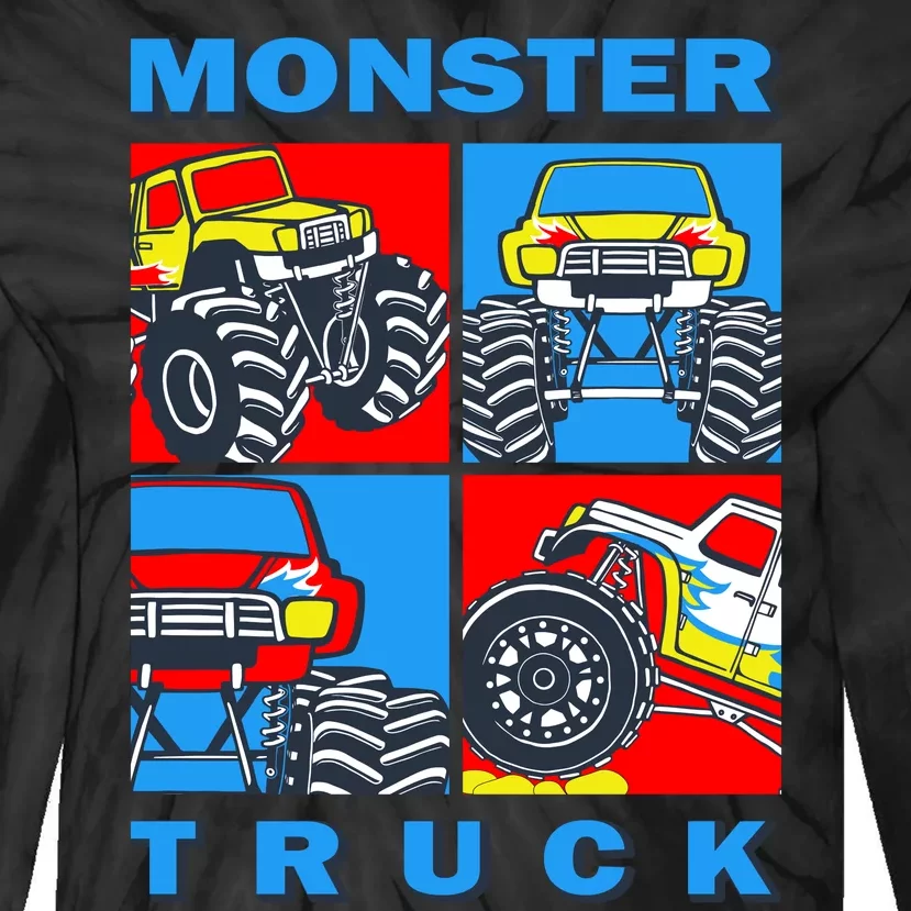 Monster Truck Block Tie-Dye Long Sleeve Shirt