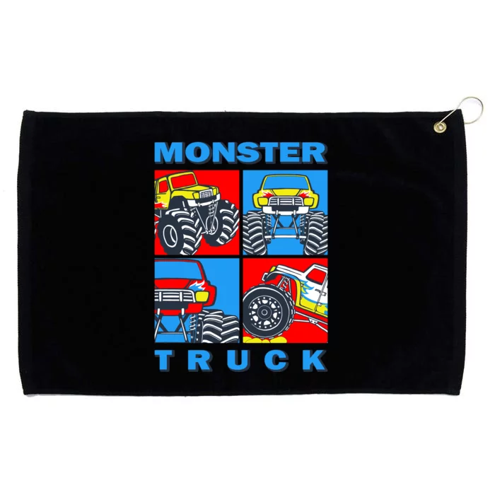 Monster Truck Block Grommeted Golf Towel